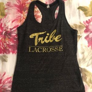 Heather Charcoal Gray Tribe Lax Razorback Tank